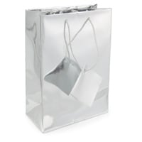 Metallic Silver 4x6 Tote Gift Bag (20-Pcs)