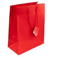 Glossy Red 4x6 Tote Gift Bag (20-Pcs)