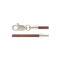 Greek Leather Cord 1.5mm Natural with Sterling Silver Clasp 18
