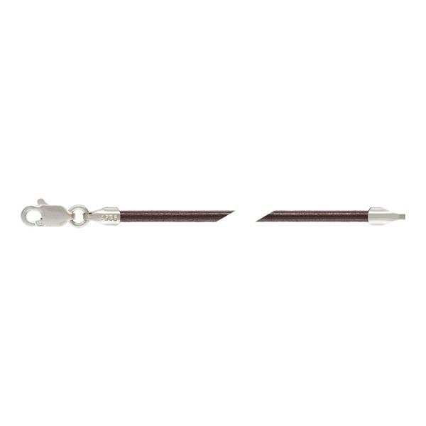 Greek Leather Cord 2.0mm Brown with Sterling Silver Clasp 16"
