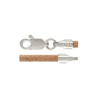 Greek Leather Cord 2.0mm Natural with Sterling Silver Clasp 18