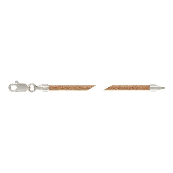 Greek Leather Cord 2.0mm Natural with Sterling Silver Clasp 18"