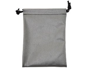 Steel Grey Leatherette Drawstring Pouches