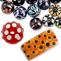 Hand Painted Glass Beads