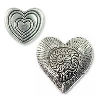 Heart Design Pewter Beads