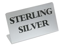 Jewelry Showcase Sign - Sterling Silver