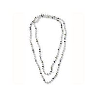 Continuous Pearl and Gemstone Strand Necklace