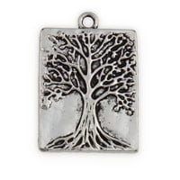 Tree of Life Pendant 32x22mm Pewter Antique Silver Plated (1-Pc)