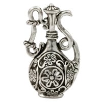 Water Pitcher Pendant 36x21mm Pewter Antique Silver Plated (1-Pc)