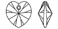Preciosa MAXIMA Crystal Heart Pendant Line Drawing