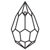 Preciosa Crystal Drop Pendant - 681 - Line Drawing