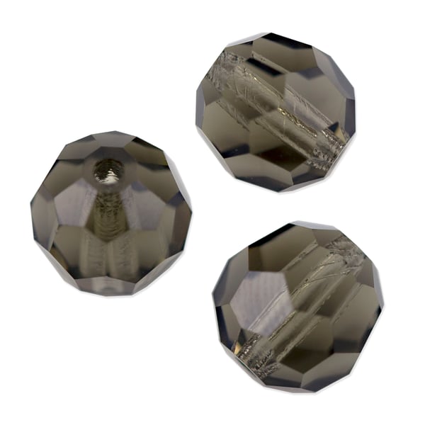Preciosa Crystal Round Bead 6mm Black Diamond (10-Pcs)