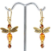 Gold Winged Dragonflies Earring Project