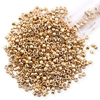 Miyuki Delica Seed Bead 11/0 Galvanized Light Gold (3 Gram Tube)