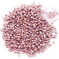 Miyuki Delica Seed Bead 11/0 Galvanized Semi-Matte Dusty Rose (3 Gram Tube)