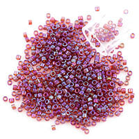 Miyuki Delica Seed Bead 11/0 Gold Luster Raspberry AB Transparent (3 Gram Tube)