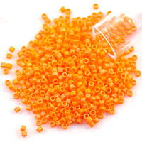 Miyuki Delica Seed Bead 11/0 Matte Orange Sherbet AB (3 Gram Tube)