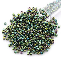 Miyuki Delica Seed Bead 11/0 Metallic Green Luster (3 Gram Tube)