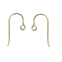 14k Yellow Gold 15mm Shepherd Hook Ear Wires (Pair)