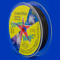 .5mm Black Stretch Magic Bead Cord (25 Meters)