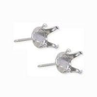 Snap & Set Earring 5mm Round 4 Prong Sterling Silver (Pair)