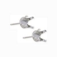 Snap & Set Earring 4mm Round 4 Prong Sterling Silver (Pair)
