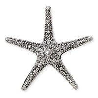 Starfish Pendant 37mm Pewter Antique Silver Plated (1-Pc)