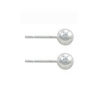 Ball Post Earrings Plain 5mm Sterling Silver (Pair)