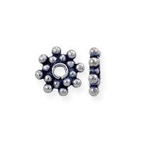 Bali Style Double Heishi Bead 6.5x1.5mm Sterling Silver (1-Pc)