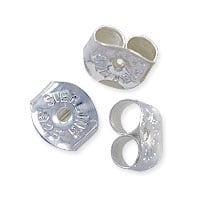 Earring Backs Medium Sterling Silver (Pair)