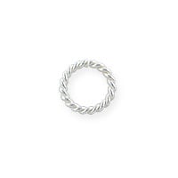 6mm Sterling Silver Twisted Wire Round Open Jump Ring (1-Pc)