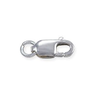 Lobster Claw Clasp - 8x4mm with Open Ring Sterling Silver (1-Pc)