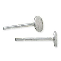 Flat Padded Earring Posts 4mm Sterling Silver (Pair)