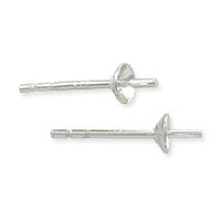 Pearl Posts with Cup 3mm Sterling Silver (Pair)