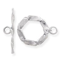 B&B Benbassat Twisted Wire Toggle Clasp 14mm Sterling Silver (Set)