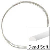 Sterling Silver Wire Half Round Dead Soft 18ga (Priced per Foot)