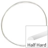 Sterling Silver Wire Half Round Half Hard 20ga (Priced per Foot)