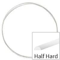 Sterling Silver Wire Half Round Half Hard 22ga (Priced per Foot)