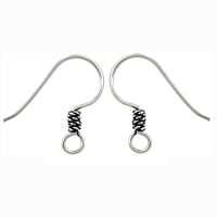 Earring Wire with Rope Design 20mm Sterling Silver (Pair)