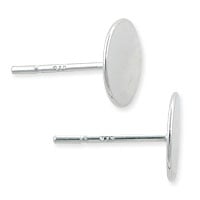 Flat Padded Earring Posts 8mm Sterling Silver (Pair)