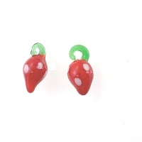 Strawberry Glass Charm DIY Jewelry Accessory  (10-Pcs)