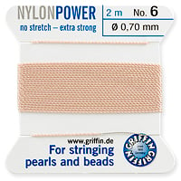 #6 Pink Griffin Nylon Bead Cord (2 Meters)
