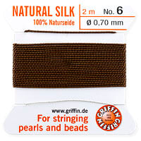 #6 Brown Griffin Silk Bead Cord (2 Meters)