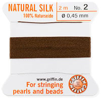 #2 Brown Griffin Silk Bead Cord (2 Meters)