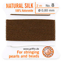 #8 Brown Griffin Silk Bead Cord (2 Meters)