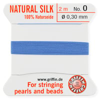 #0 Blue Griffin Silk Bead Cord (2 Meters)