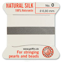#0 Grey Griffin Silk Bead Cord (2 Meters)