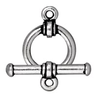 TierraCast Round Toggle Clasp 12mm Pewter Antique Silver (Set)