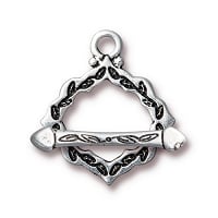 TierraCast Cathedral Clasp Set, Antiqued Silver Plate