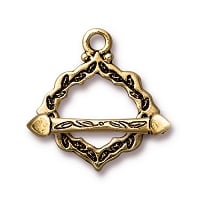 TierraCast Cathedral Clasp Set, Antiqued Gold Plate
